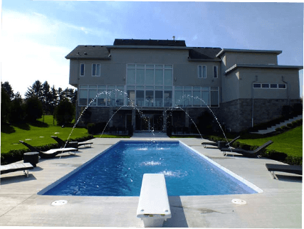 inground pool with diving board