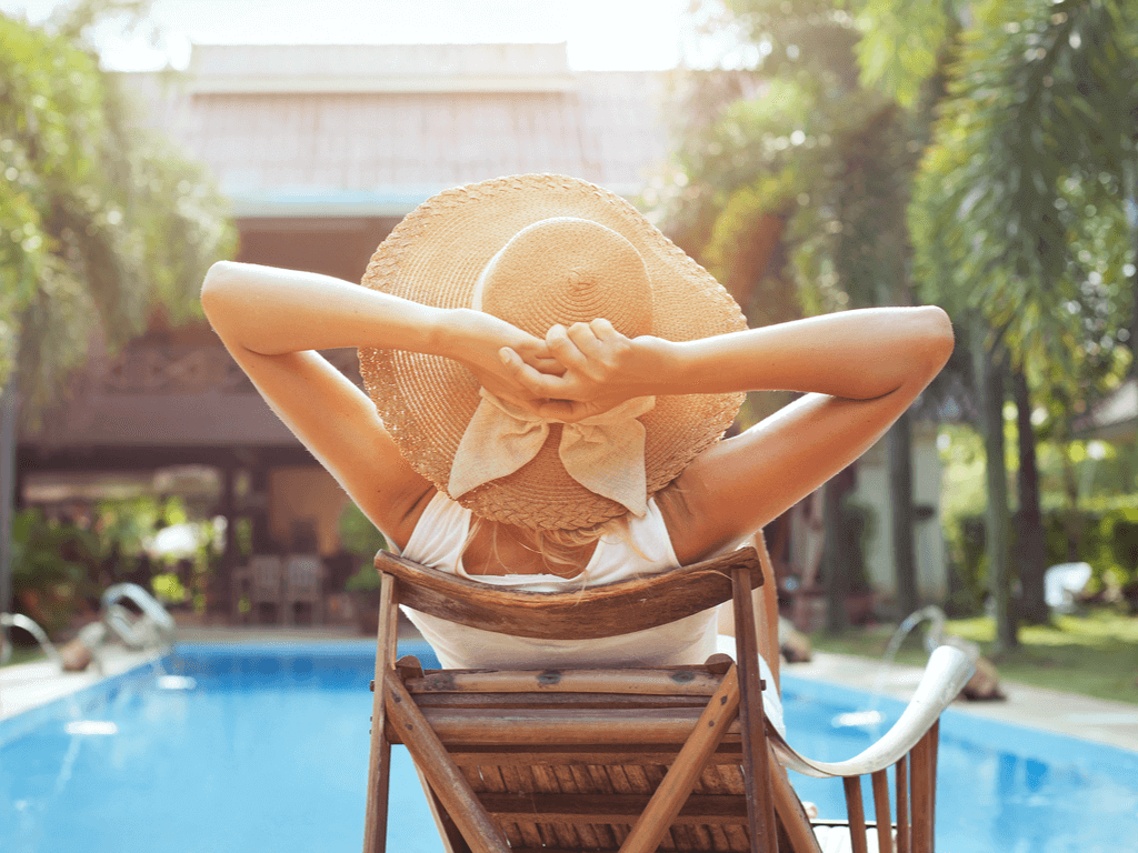 relaxing pool day