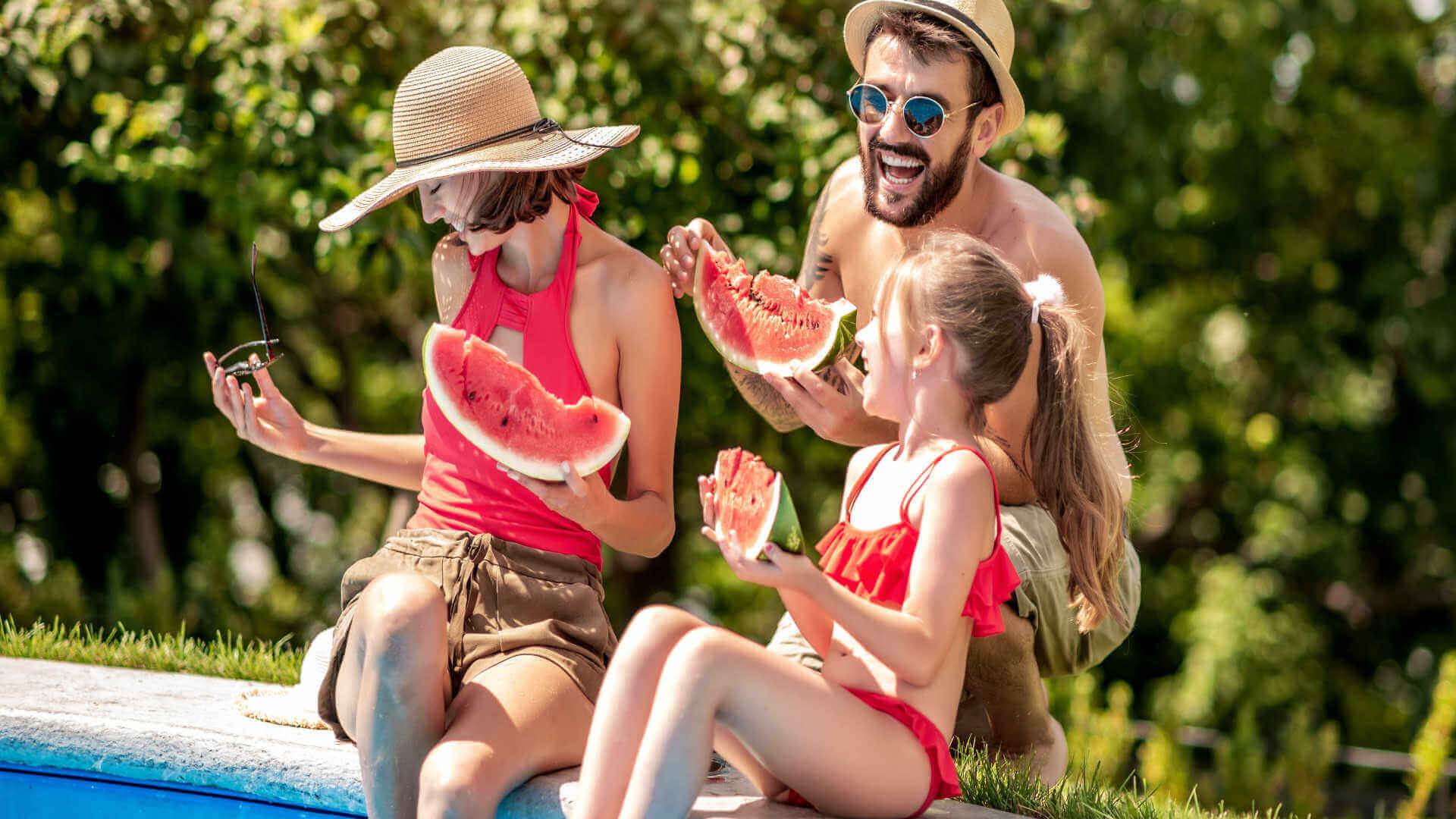 snacks and drinks by the pool